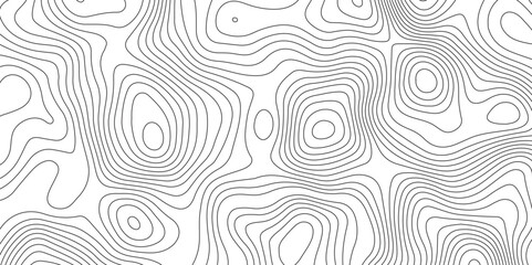 Abstract topography contour map background design .modern design with white background and black wave lines .geography contour map linear background vector illustration .