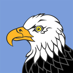 A vector illustration with a bald eagle.