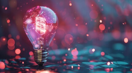 3d light bulb illustration representing creativity and innovation digital rendering