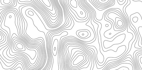 Abstract topography contour map background design .modern design with white background and black wave lines .geography contour map linear background vector illustration .