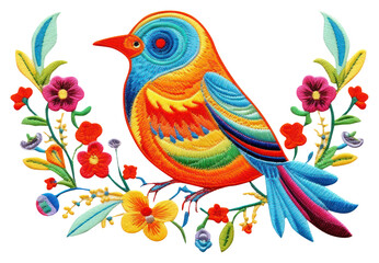 Obraz premium PNG Bird embroidery pattern animal. AI generated Image by rawpixel.