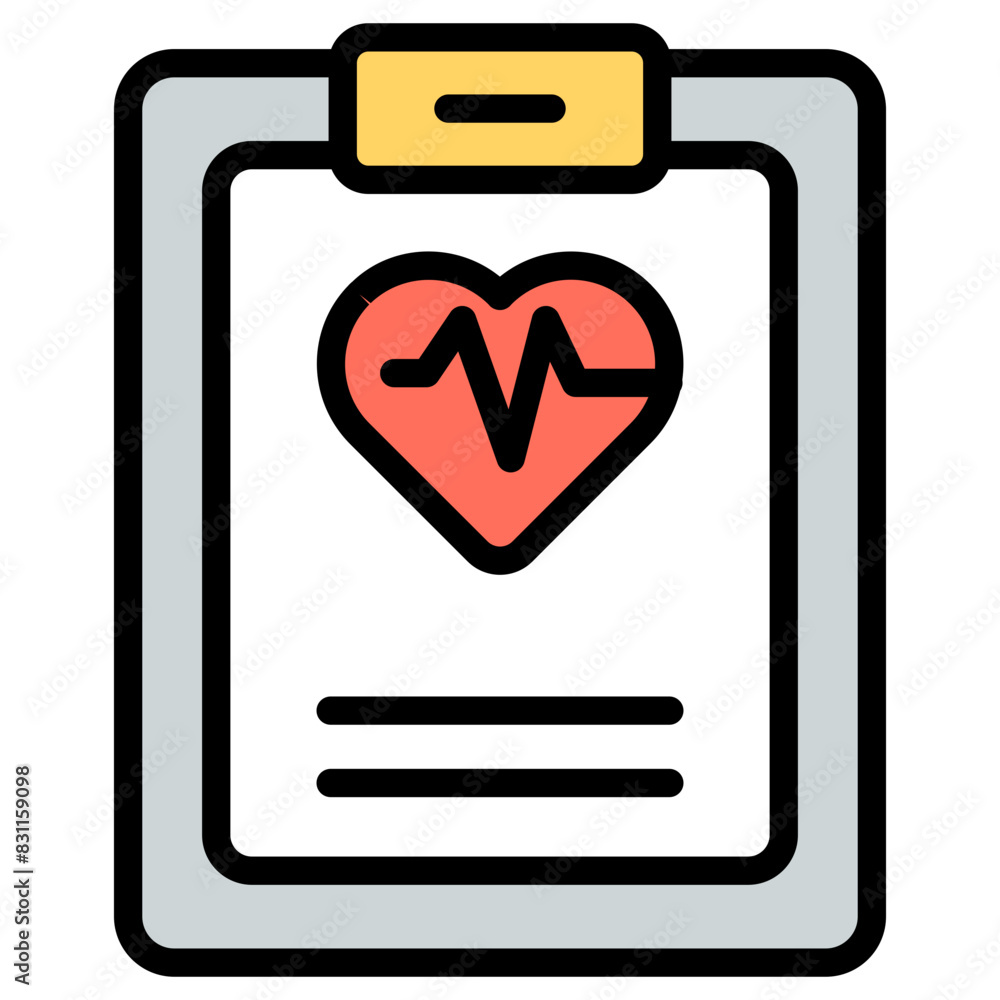 Sticker Colored design icon of health report

