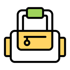A flat design icon of gym bag

