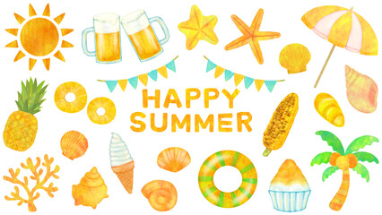 夏の素材セット 黄色