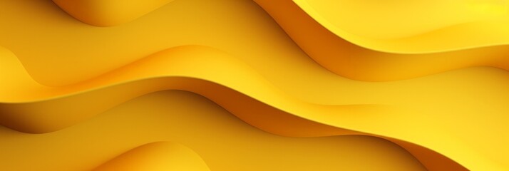 Obraz premium banner Abstract yellow wave pattern illustration with smooth flowing lines and layered design, perfect for vibrant backgrounds and modern designs, horizontal foto with copy space. Backgrounds, modern 