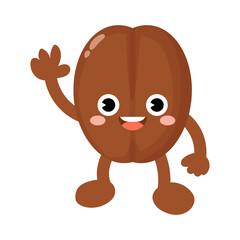 Funny coffee bean cartoon, Character bean