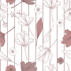 Lovely and Beautiful Spring Flowers Pattern for Fabric, Wallpaper, and More