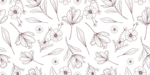 Lovely and Beautiful Spring Flowers Pattern for Fabric, Wallpaper, and More