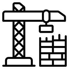 Editable design icon of home construction

