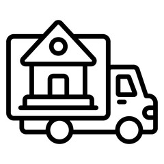 Modern design icon of moving home

