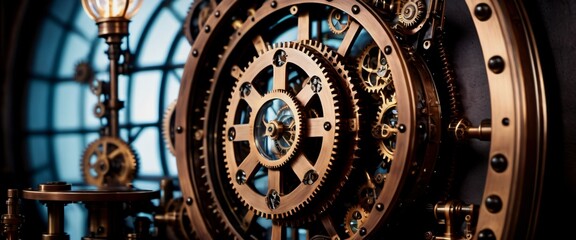 Steampunk Clockwork Interior  Gears integrated into walls
