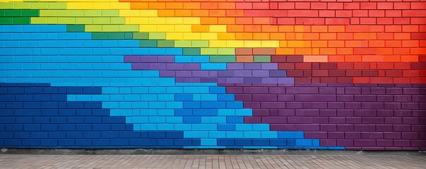 Pride Month, Symmetrical Pride: LGBTQ+ Diversity Wall with Blank Space for Messages