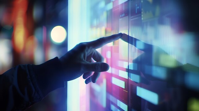 Business developer hand using Kanban board framework on virtual modern computer showing innovation Agile software development lean project management tool for fast changes concept : Generative AI