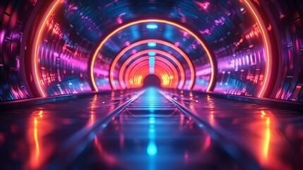 A mesmerizing app background with reflective, prismatic shapes, luminous circles, and gently arcing lines in a palette of electric blues and purples. Minimal and Simple style