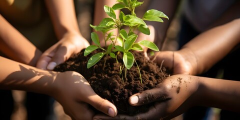 People coming together to protect nature on Earth Day. Concept Earth Day, Environmental Protection, Community Engagement, Nature Conservation, Global Movement