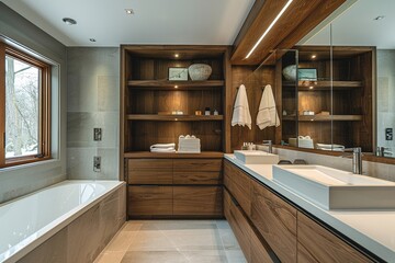Integrated Storage Solutions with Hidden and Mirrored Cabinets

