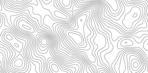 Fototapeta premium Abstract topography contour map background design .modern design with white background and black wave lines .geography contour map linear background vector illustration .
