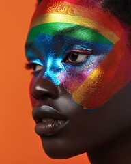 black girl with rainbow makeup