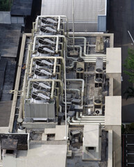 Central air conditioning system on the roof building
