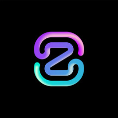 Obraz premium 3d number 8, mathematical sign made from volumetric tubular