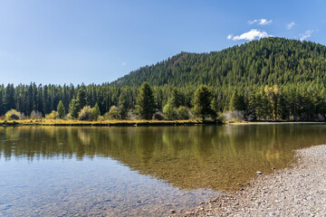Obraz premium Oxbow Bend on the Snake River in the Fall - Grand Teton National Park - Jackson Hole, WY