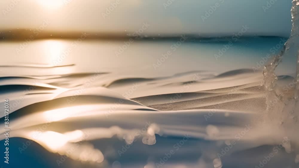 Poster sunlit water splashing into ocean generative ai