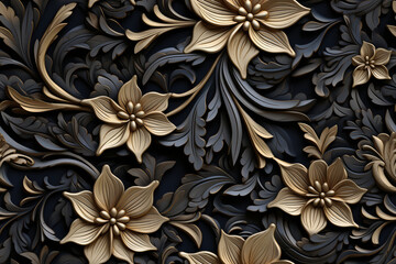 3D floral seamless pattern with harmonious colors, ready for full-print pattern design