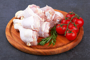 Chicken legs on black