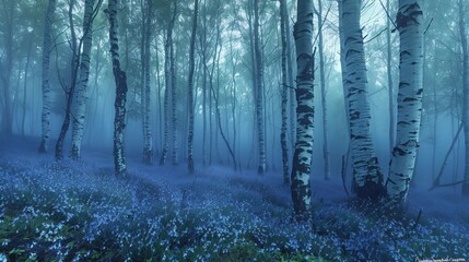 enchanting forest bathed in soft morning light atmospheric landscape photography