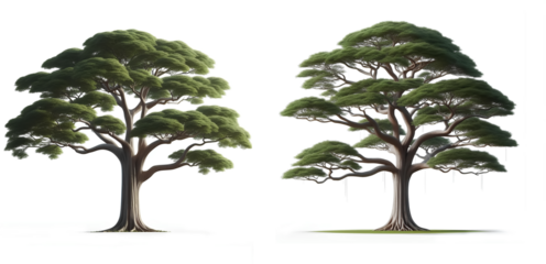 3D Big green tree clipart transparent background