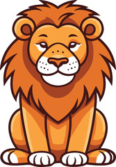 lion pose vector cartoon isolated on white