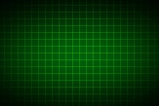 Green grid pattern background with neon glow light. Thin line pattern background. Green digital grids background, hi-tech, virtual reality concept