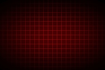 Geometric red grid on black background. Gradient red fishnet background. Red thin line pattern background