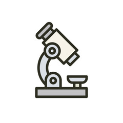 Medical microscope isolated icon. Science and research symbol. Laboratory equipment vector illustration