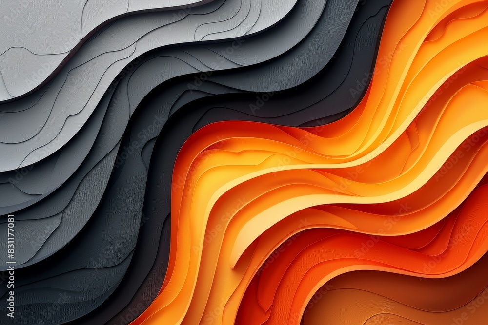 Poster dynamic modern presentation background with flowing curves and minimalist design