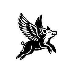 flying pig logo design, hog logo design