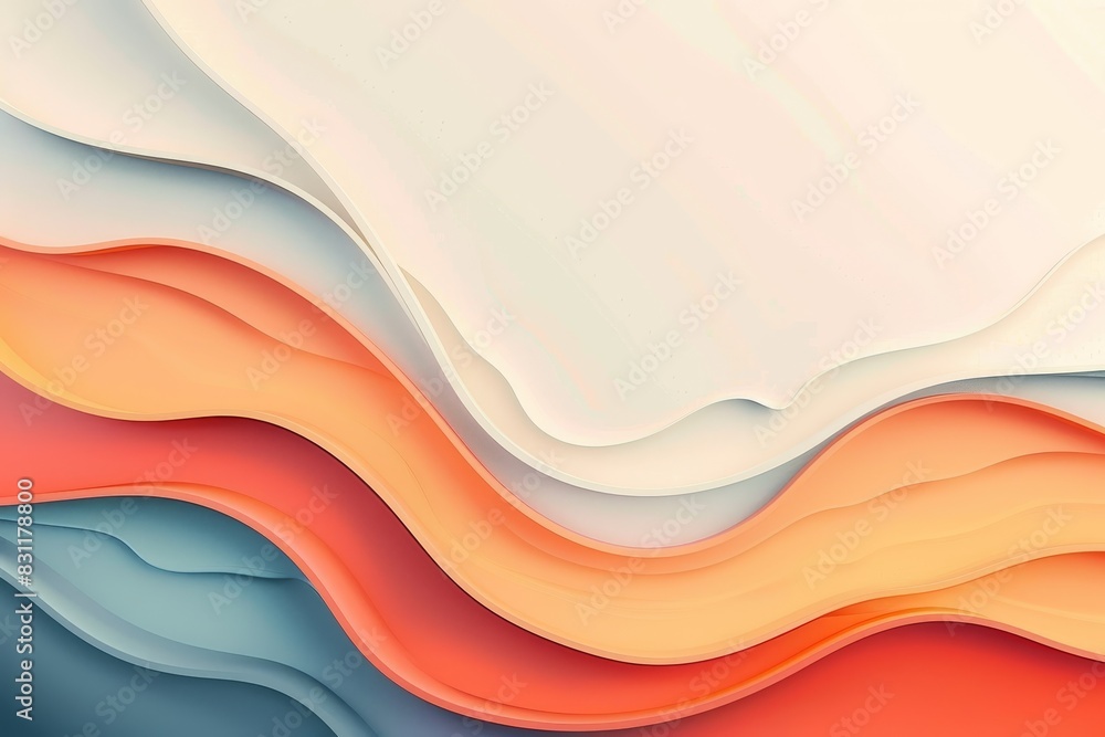 Poster modern presentation template with subtle curves and clean background