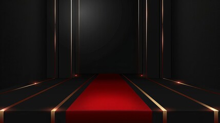 glamorous premiere invitation luxurious red carpet cut out on elegant black background vector illustration
