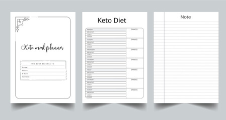 Keto diet meal planner template
