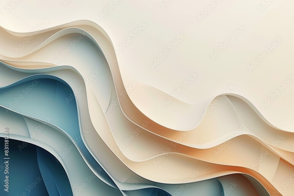 Poster modern elegance: simple presentation template with soft curves and sophisticated background design