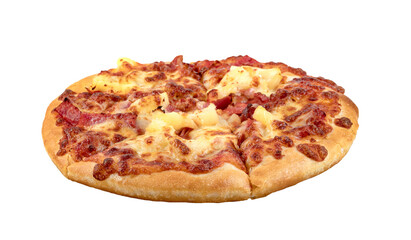 Hawaiian pizza on isolated