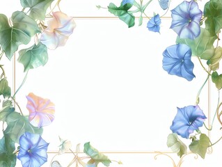 A delicate floral frame with a gold border The frame features clusters of roses in various colors