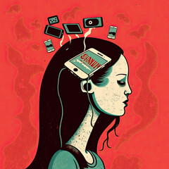 gadget addicted young teen with tech obsession