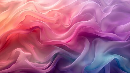 Fototapeta premium A beautiful fabric pattern with smooth, wavy lines in gradient colors of pink, purple, and turquoise, creating a simple yet visually appealing effect. Minimal and Simple style