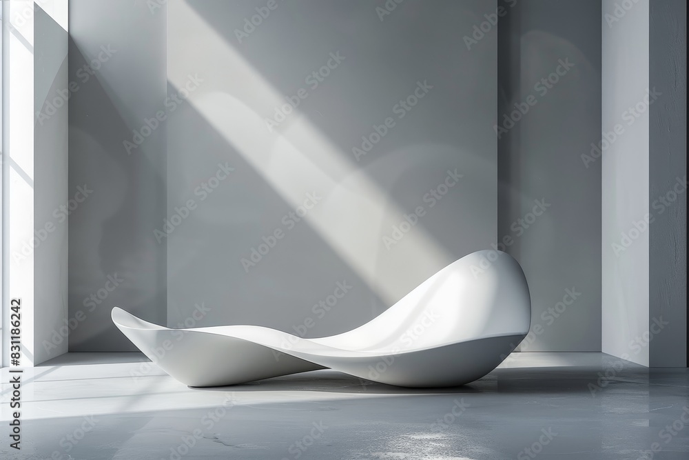 Poster elegant presentation template with smooth curves and minimalist background