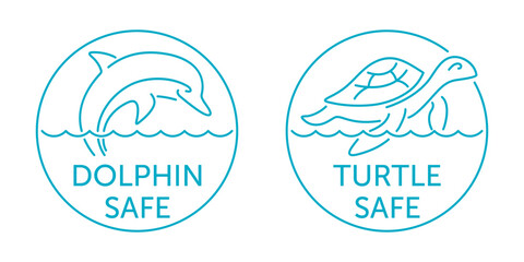 Labels for canned fish - Dolphin Safe, Turtle Safe