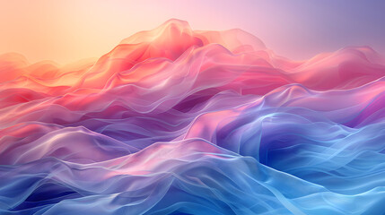 Obraz premium An abstract background with soft gradients in pastel colors. The transitions between the colors should be smooth and harmonious, without sharp edges or strong contrasts, resembling a peaceful