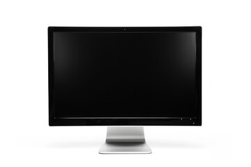 Monitor Pc. Clean Front View Computer Display Screen. White Isolated Desktop