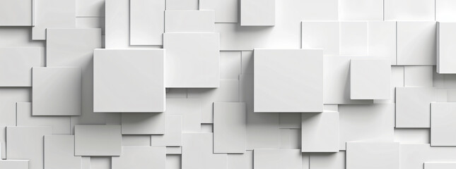 White background with geometric pattern, 3D rendered illustration. Minimalist design for banner, poster or presentation