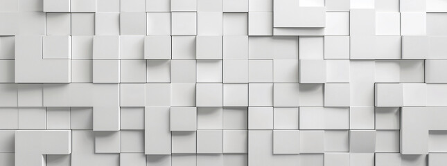 White background with geometric pattern, 3D rendered illustration. Minimalist design for banner, poster or presentation